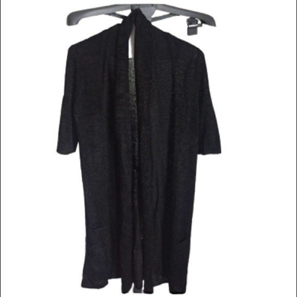 CALVIN KLEIN Black Mesh Cardigan - Picture 1 of 6